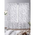 thumbnail image 3 of Floral Patterns Sheer Curtains 96 Inch Length 2 Panels Set, Silver White Flowers Leaves Aesthetic Voile Window Treatment Semi Sheer Long Curtains Drapes for Bedroom/Living Room/Kitchen 52"x96"x2, 3 of 7
