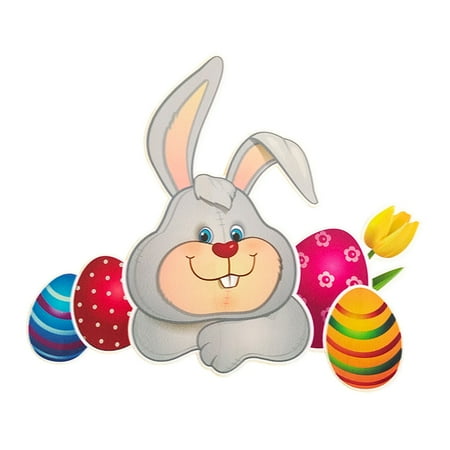 

JPGIF Big Deals Easter Wooden Hanging Sign Wooden Wall Stickers Bunny Eggs Outdoor Fence Decoration Indoor Scene