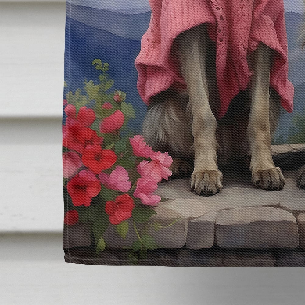 Irish Wolfhound Two Hearts House Flag 28 in x 40 in