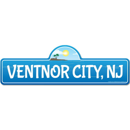 Ventnor City, NJ New Jersey Beach Street Sign | Indoor/Outdoor | Surfer, Ocean Lover, Décor For Beach House, Garages, Living Rooms, Bedroom | Signmission Personalized