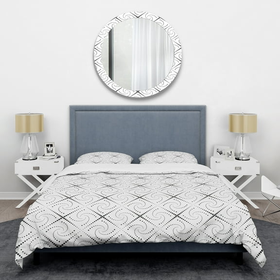 Designart 'Retro Geometrical Abstract Minimal Pattern III' Mid-Century Modern Duvet Cover Set