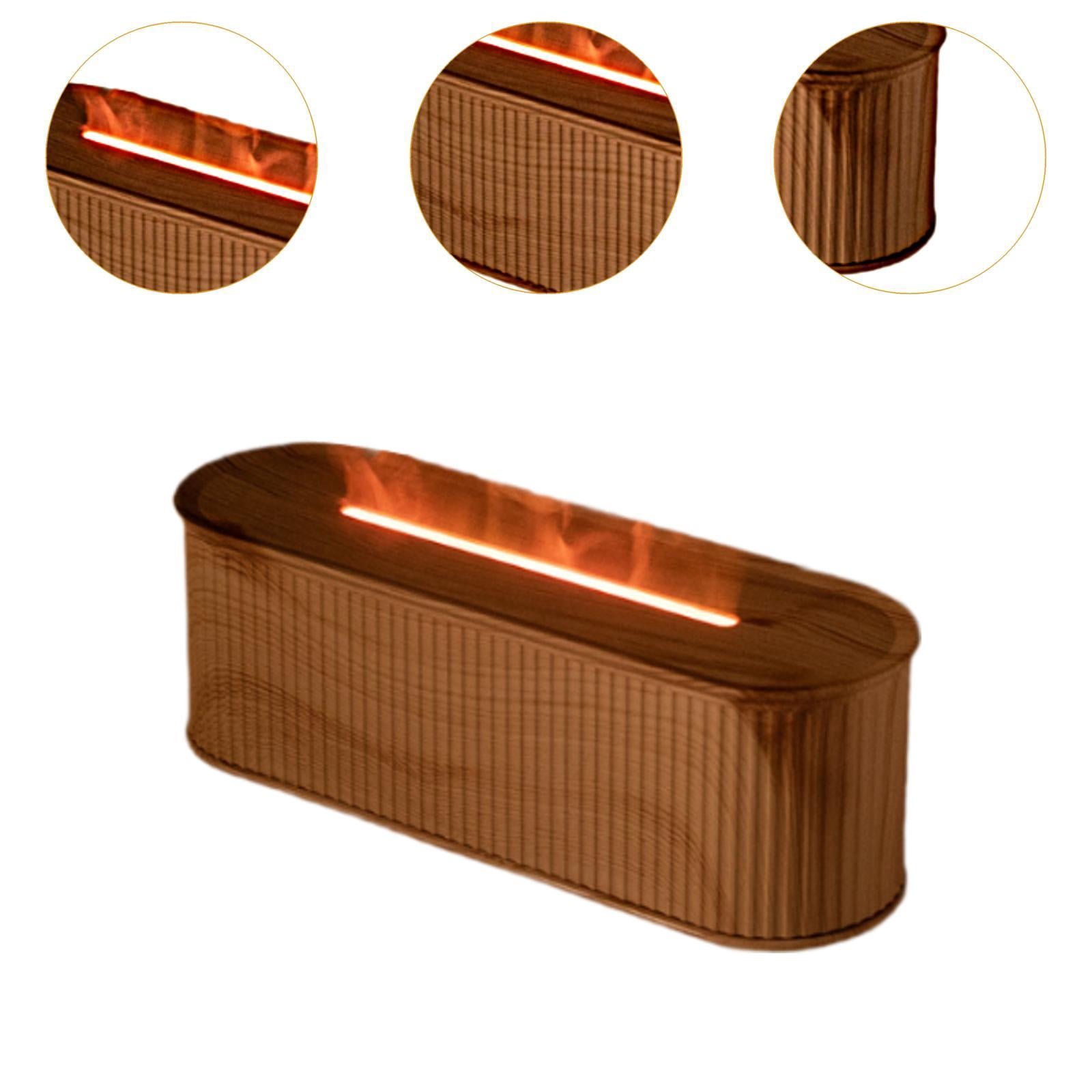 TISHITA 7 Colours Flame Essential Oil Humidifier Timing Function Portable for Bedroom Stylish Multifunctional Brown