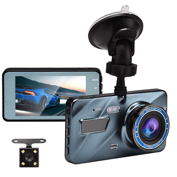 Touch Screen Dash Cam 4" 1080P Dual Lens Car DVR Recorder Front And Rear Camera