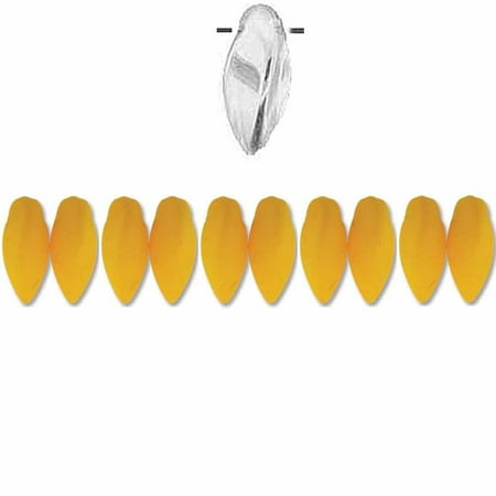 Sunflower Gems - Neon Sunflower Czech Glass Twist, Loose Beads, 6x12mm Apprx 25 bead loose strand