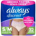 thumbnail image 1 of Ropa interior para incontinencia Always Discreet para mujer, talla S/M, 32 unidades, 1 of 7