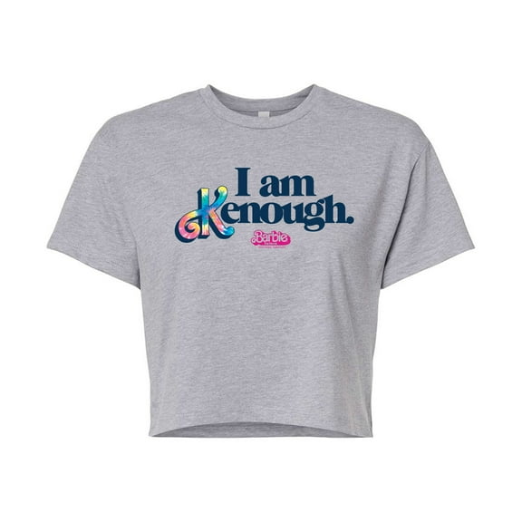 Barbie The Movie - I Am Kenough - Juniors Cropped Cotton Blend T-Shirt