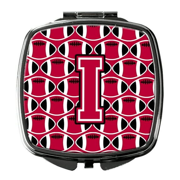 Letter I Football Crimson and White Compact Mirror CJ1079-ISCM