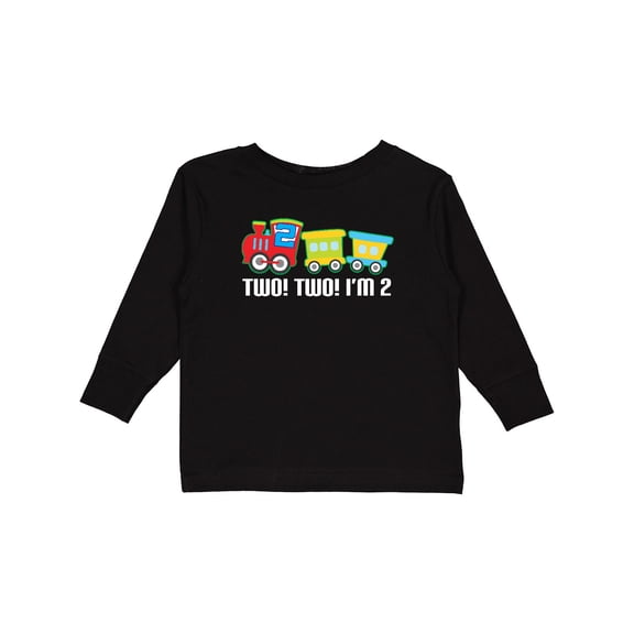 Inktastic 2nd Birthday Two Two Train Boys Long Sleeve Toddler T-Shirt