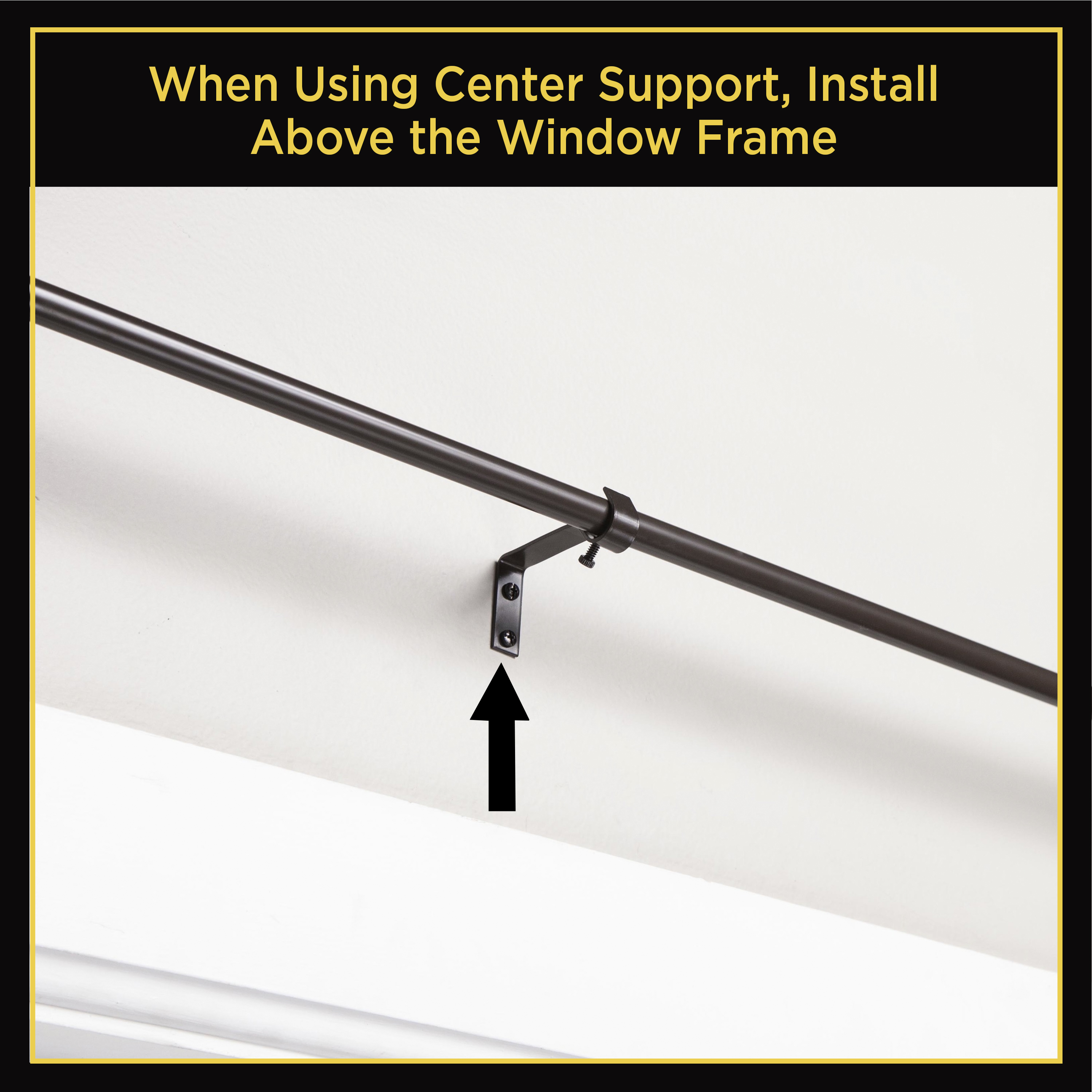 Lunar Complete Blackout Room Darkening Steel Wrap Rod, 86-120" Adjustable Length, 5/8" Dia., Brown