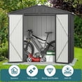 thumbnail image 5 of 8x6 Outdoor Storage Clearance Shed, Galvanized Metal Garden Shed with Double Lockable Doors for Backyard Patio Lawn, Dark Grey, 5 of 8