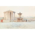 thumbnail image 2 of Giuseppe Carosi 18x13 Black Ornate Wood Framed Double Matted Museum Art Print Titled - View on the Foro Boario with Temple of Hercule Victor and Triton-Fountain, 2 of 5