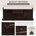 thumbnail image 2 of Storage Bench with 2 Drawers and 2 Cabinets, Solid Wood Shoe Bench with Velvet Removable Cushion, Classic Style Multifunctional Entryway Bench Storage Organizer for Living Room, Espresso, 2 of 7