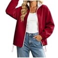 thumbnail image 2 of WIZUTIZ Women's Reversible Windbreaker Jacket Zip Up Stand Collar Cuffed Long Sleeve Solid Color Outdoor, 2 of 9