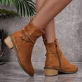 thumbnail image 6 of Wensltd Women's Side Zip Boots Pointed Toe Mid Heel Winter Short Style Dressy Boots Comfort Wear, 6 of 9