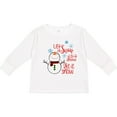 thumbnail image 3 of Inktastic Christmas Let It Snow Cute Snow Man with Snowflakes Boys or Girls Long Sleeve Toddler T-Shirt, 3 of 5