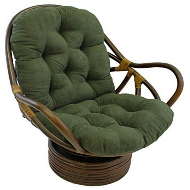 Blazing Needles 93310-MS-HG 48-inch by 24-inch Solid Micro Suede Swivel Rocker Cushion - Hunter Green