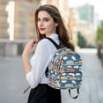 thumbnail image 6 of FORMRS Mini Backpack Purse for Women Quilted Travel Daypack Casual Shoulder Bag, Blue Cute Train Pattern, 6 of 7