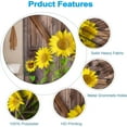 thumbnail image 4 of Wood Barn Door Shower Curtain for Bathroom with Hooks Harvest Yellow Sunflowers Green Leaves RV Stall Farmhouse Bathtub Home Decor Plants Fabric Waterproof Shower Curtains 72x72inches, 4 of 6