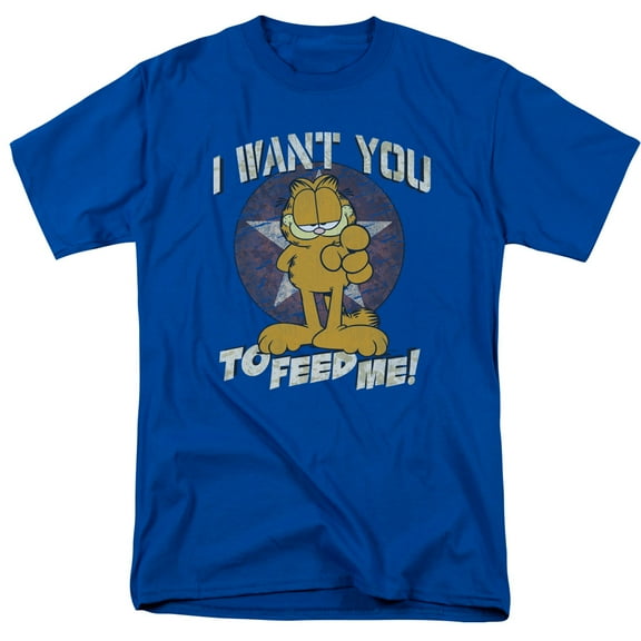 Garfield I Want You S/S Adult 18/1 T-Shirt Royal Blue
