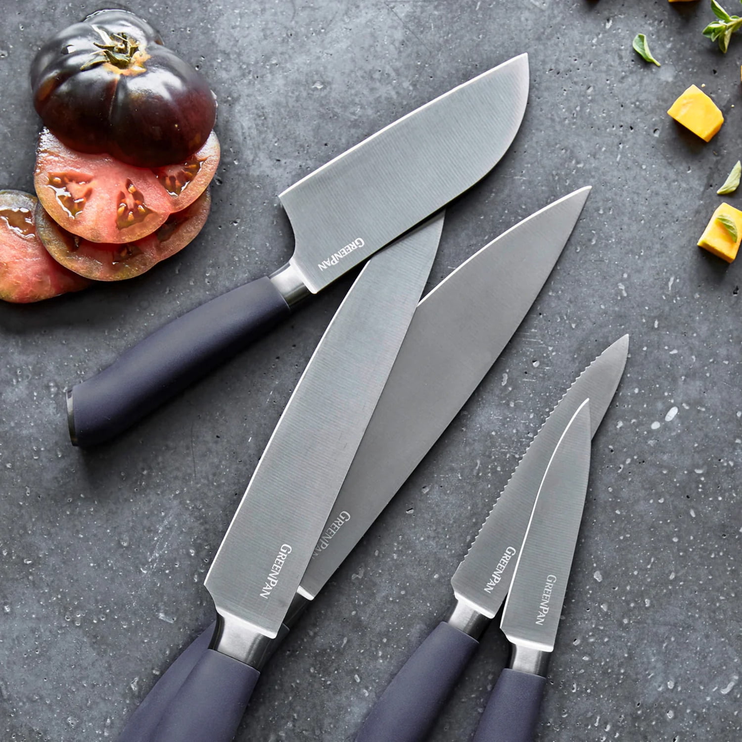 GreenPan Titanium Cutlery 3-Piece Knife Set | Gray