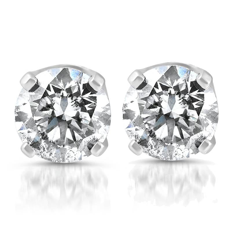 1 4ct Diamond Stud Earrings 14k White Gold