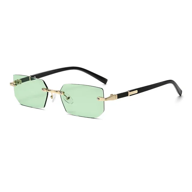 Typpkmm Rimless Cut Edge Rectangle Sunglasses Unisex Frameless Eyewear Designer Fashion Vintage Square Shade Y2k Sun Glasses Goggles