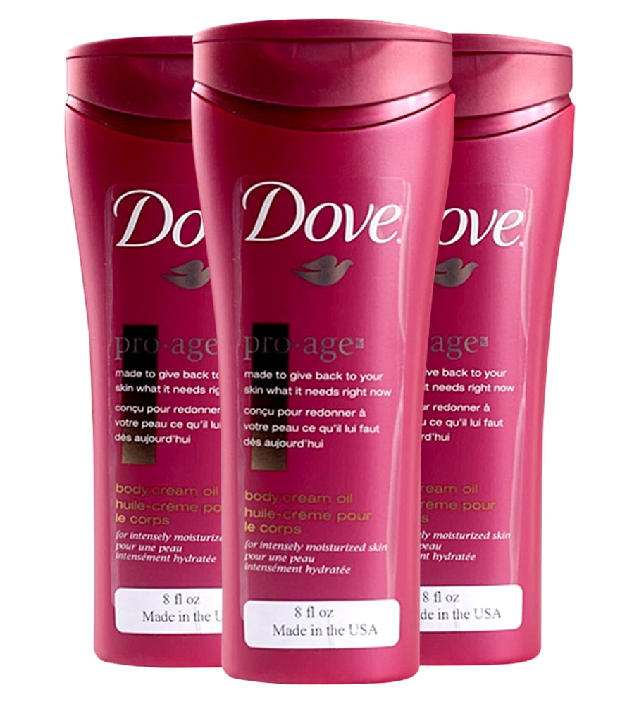 Dove Pro Age Body Cream Oil Moisturizer, 8 Ounce (Pack Of 3)