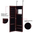 thumbnail image 5 of Giantex Wall Door Mounted Mirrored Jewelry Cabinet Jewelry Armoire Storage Organizer with Full Length Mirror Jewelry Cabinets (Brown), 5 of 8