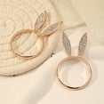 thumbnail image 6 of Easter Bunny Napkin Rings - Gold Rabbit Ear Napkin Holders, Cute Spring Table Decor for Easter Dinner, Wedding, Party & Banquet Settings, Alloy Rhinestone Serviette Rings, 6 of 6