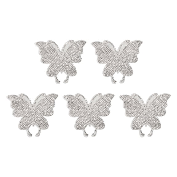Uxcell 5Pcs Butterfly Car Decals for Women, 2.8" x 2.4" Rhinestone Crystal Sticker Decoration, White