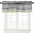 thumbnail image 3 of Coastal Beach Valances for Windows - Black Gray Kitchen Curtain Valance - Abstract Black Wave Window Valances Bathroom Window Treatment Modern Ombre Valances Curtains for Living Room Bedroom 54"x18", 3 of 6