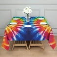 thumbnail image 3 of Colorful Tie Dye Symmetric Pattern Square Tablecloth,Waterproof Square Table Cover,Wipeable Spillproof Washable Table Cover for Home Kitchen Party Decor 60"x60"(152x152cm), 3 of 6