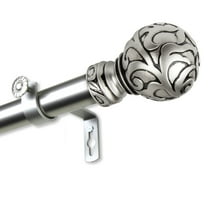 InStyleDesign  Silvanus 1 inch Diameter Adjustable Curtain Rod satin nickel 48 to 84 inches Silver Finish