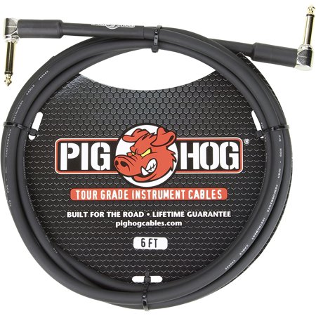 PH6RR High Performance 8mm Right-Angle 1/4  Guitar Instrument Cable  6 Feet