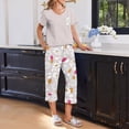 thumbnail image 6 of Lumistal Pajamas Set for Women Summer Pajamas Casual Soft Short Sleeve Tshirt and Crop Pants Matching Sets 2 Piece Pajamas Set Lounge Sets for Women, 6 of 7