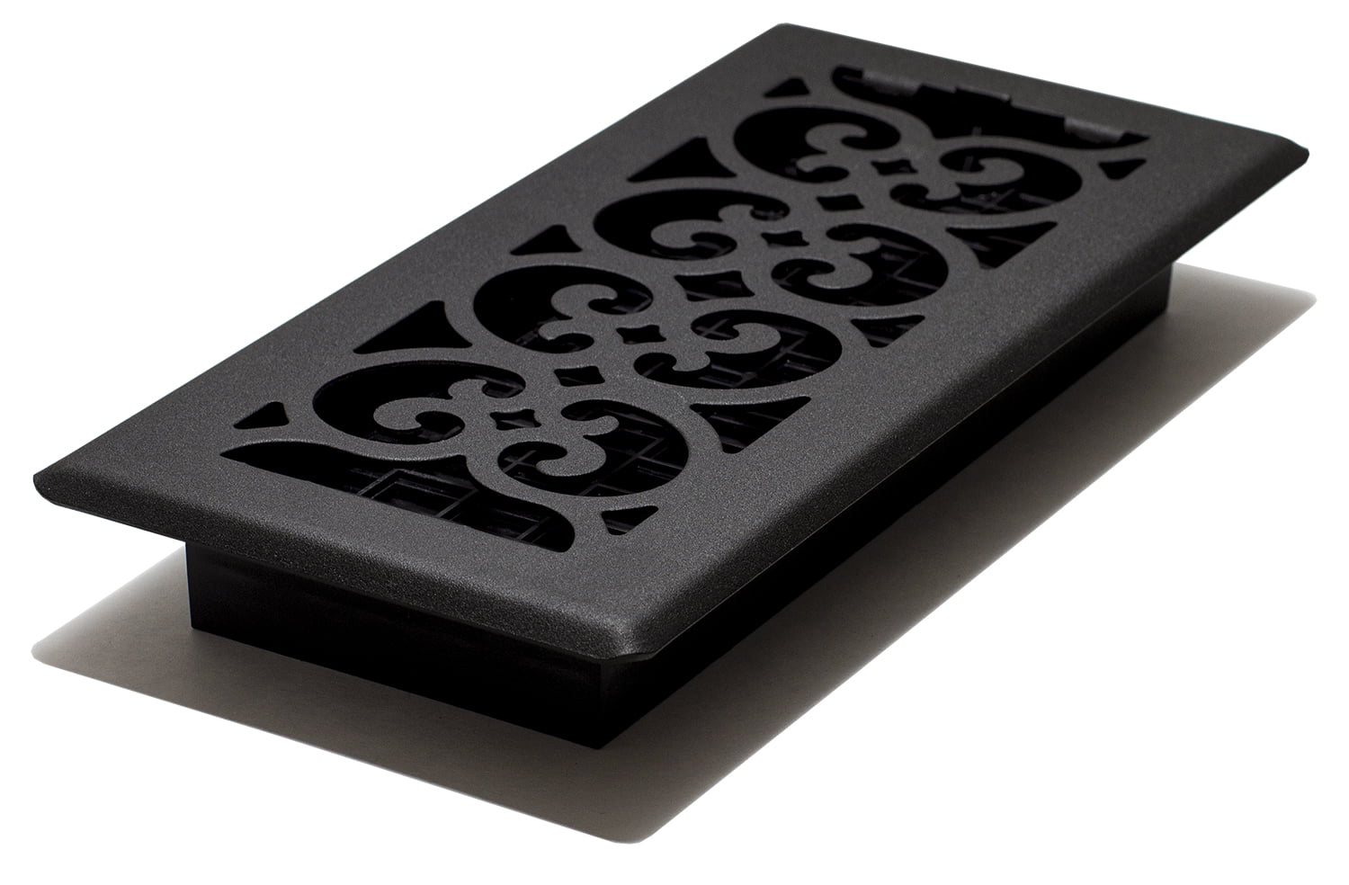 Decor Grates 4" x 10" Steel Painted Textured Black Scroll