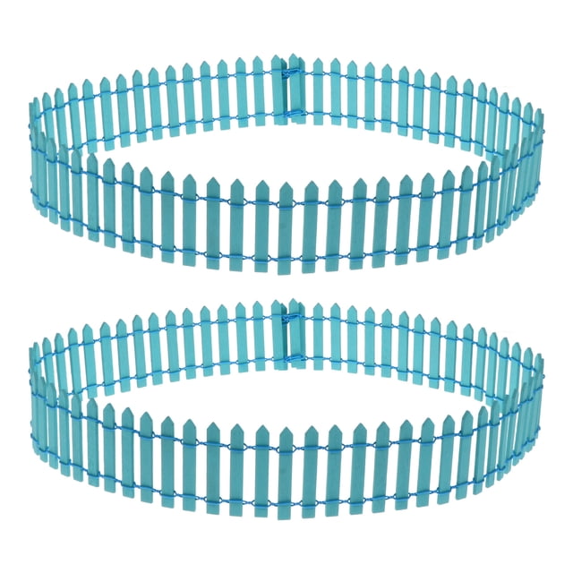Shisuyan Landscape Fence Synthetic Material Blue 2Pcs 35.37X1.97X0.08In