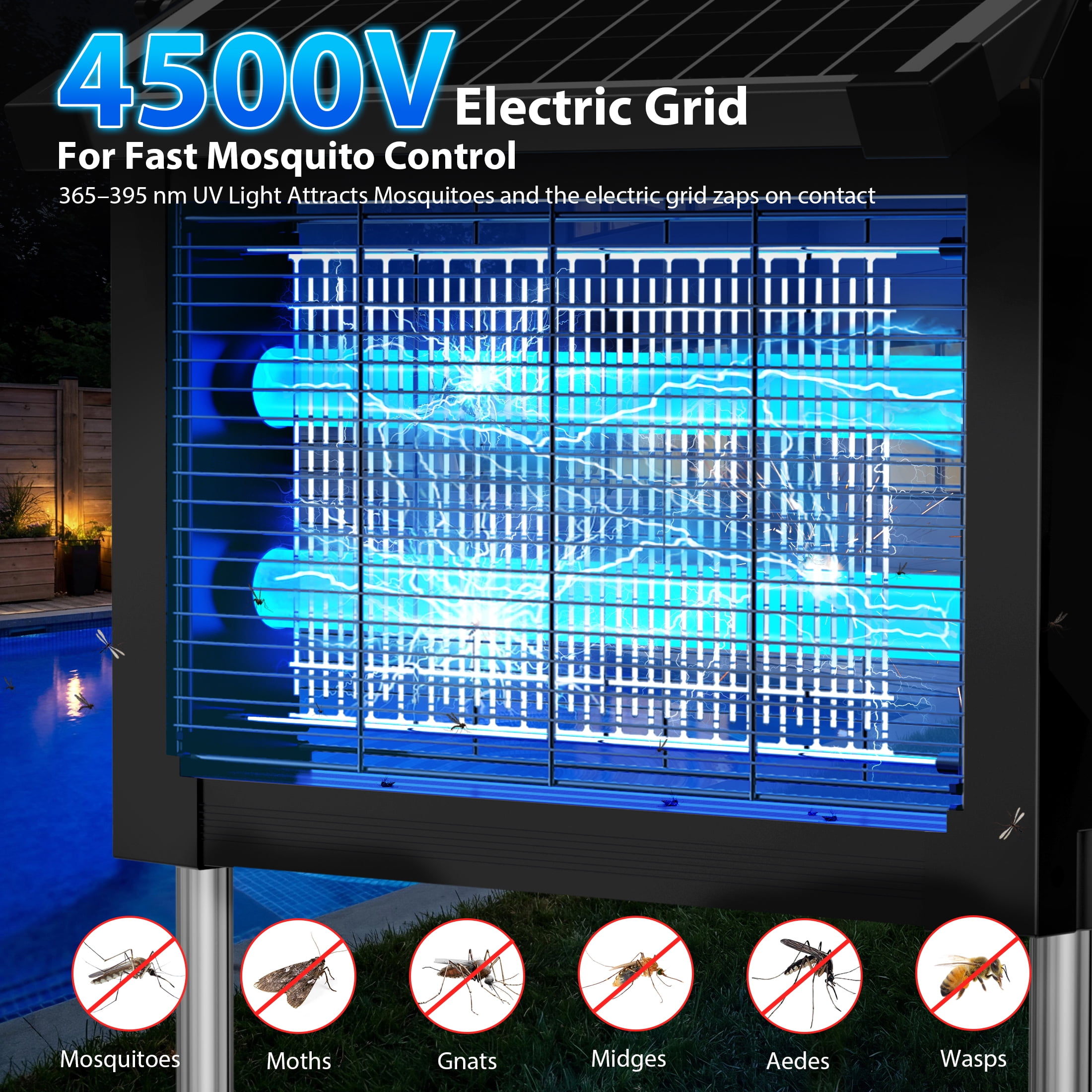 Aukfa Bug Zapper Outdoor, 1 Acre Rechargeable Mosquito & Fly Zapper, IPX8