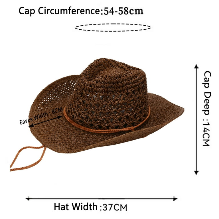Pitauce Unisex Straw Western Cowboy Hat Foldable Wide Brim  display picture 1
