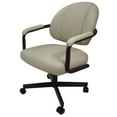 thumbnail image 2 of M-70 Dinette Swivel Metal Caster Chairs - Crackle Glass Ocean Beige Vinyl Coffee, 2 of 3