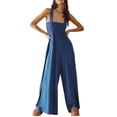 thumbnail image 1 of Monos Sin Mangas Mamelucos de pierna ancha para mujer Monos sin mangas plisados ​​de moda casual (Azul XL) Ygjytge para Mujer Azul T XL, 1 of 9