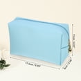 thumbnail image 4 of Small Portable Travel Cosmetic Bag for Women Zipper PU Leather Makeup Bag Suitable for Lipstick Blue, 4 of 6