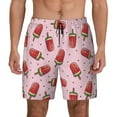 thumbnail image 2 of Picia Watermelon Ice Cream pattern Mens Swim Trunks with Compression Liner Stretch Beach Shorts Quick Dry with Zipper Pockets No-Chafing Board Shorts-, 2 of 9