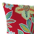 thumbnail image 2 of Jordan Manufacturing 16" x 16" Leathra Red Floral Square Outdoor Throw Pillow (2 Pack), 2 of 10
