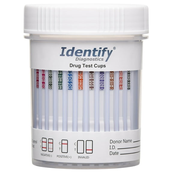 Identify Diagnostics 12 Panel Drug Test Cup - 2 Pack - CLIA Waived Instant Urine Drug Test Kit