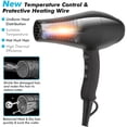 thumbnail image 3 of Ionic Hair Dryer with Diffuser & Comb - Lightweight Quiet Infrared Blow Dryer for Fast Drying, 3 of 8