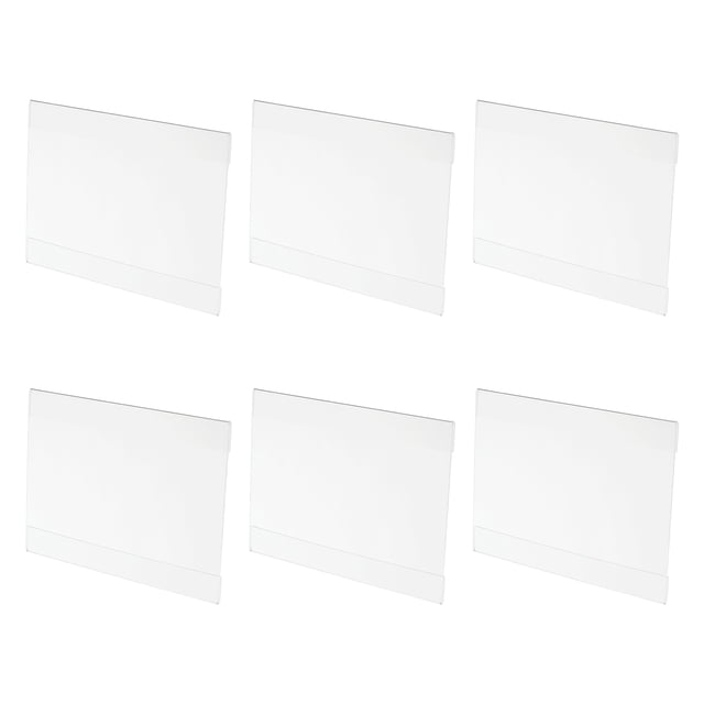 Soporte de señalización acrílico para montaje en pared 8.3x5.9 pulgadas soporte de señalización de plástico transparente marco acrílico, paquete de 6
