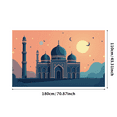 thumbnail image 3 of Night Sky Mosque Silhouette Eid Celebration Backdrop Banner Starry Decoration Islamic Festive Holiday Party Ramadan Mubarak Decor Photography Props, 3 of 7
