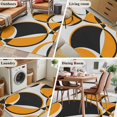 thumbnail image 6 of Orange Black Washable Area Rugs 4'x6', Abstract Grey Black Orange Round Grey Texture Low Pile Throw Living Room Rug Non-Slip Sturdy Edge Binding Carpet for Indoor Entryway Bedside Kitchen, 6 of 9