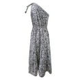 thumbnail image 5 of Women's Long Dress, Adult Floral Print One Shoulder Sleeveless Ruffle Hem Female Blouson Dress, 5 of 9